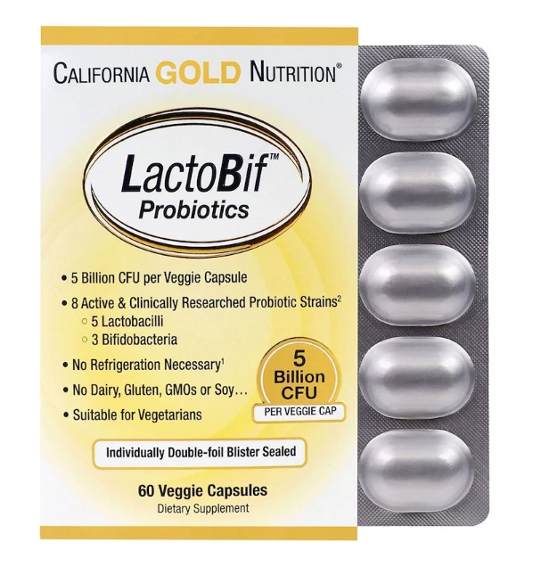 Пробиотики, LactoBif Probiotic, 5 млрд, 60 капсул, California Gold Nutrition, США лактобиф
Пробиотики, LactoBif Probiotic, 5 млрд, 60 капсул, California Gold Nutrition, США лактобиф