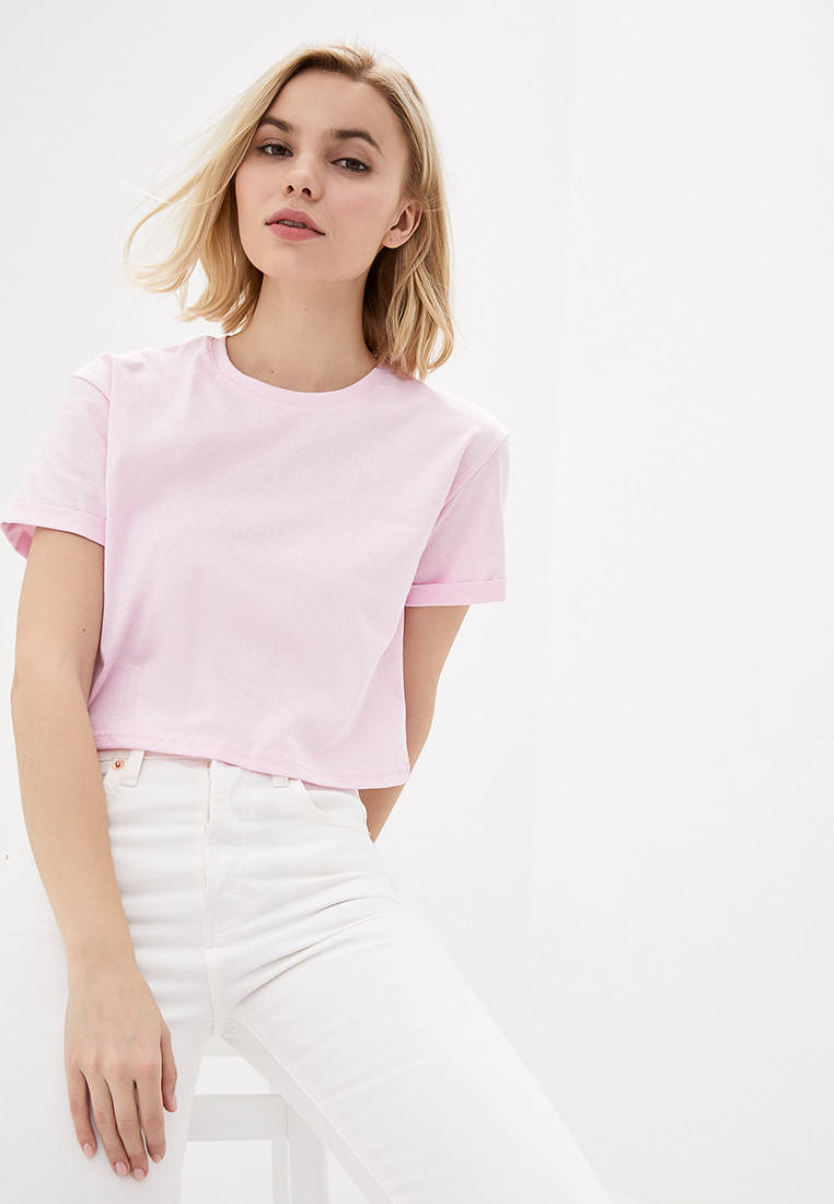 Футболка укороченная светло розовая M, Светло-розовый 
Футболка укороченная светло розовая M, Светло-розовый