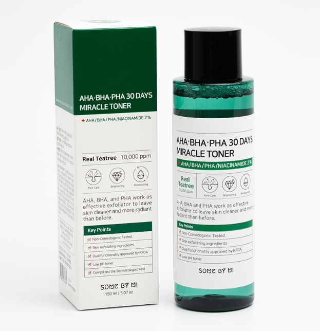 Some By Mi - AHA BHA PHA 30 Days Miracle Toner - Очищающий тонер с AHA / BHA / PHA кислотами, 150 мл
Some By Mi - AHA BHA PHA 30 Days Miracle Toner - Очищающий тонер с AHA / BHA / PHA кислотами, 150 мл