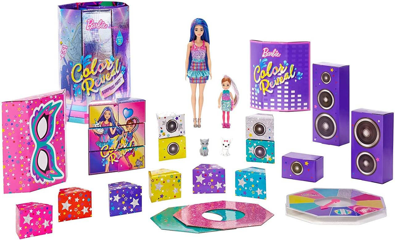 Барби Цветное преображение Праздничная вечеринка Barbie Color Reveal Surprise Party Set with 50+ Surprises
Барби Цветное преображение Праздничная вечеринка Barbie Color Reveal Surprise Party Set with 50+ Surprises