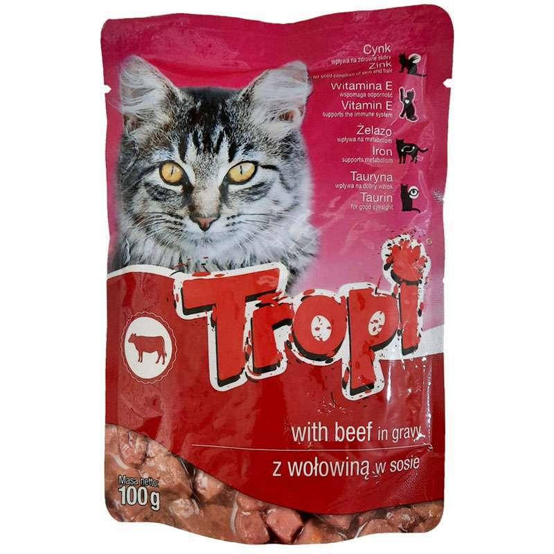 Tropi Pouch for Cat Beef in Gravy 100 г - Влажный корм с говядиной для котов (кусочки в соусе)
Tropi Pouch for Cat Beef in Gravy 100 г - Влажный корм с говядиной для котов (кусочки в соусе)