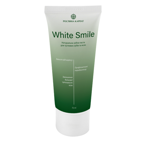 Зубная паста White Smile (75 мл.) - для чувствительных зубов и десен с профилактикой против кариеса.
Зубная паста White Smile (75 мл.) - для чувствительных зубов и десен с профилактикой против кариеса.