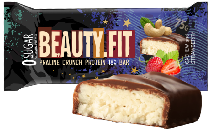 Натуральный низкоуглеводный батончик Beauty.Fit пралине кранч "Кешью-Клубника" (75 грамм)
Натуральный низкоуглеводный батончик Beauty.Fit пралине кранч "Кешью-Клубника" (75 грамм)