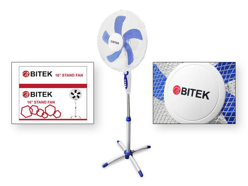 Вентилятор напольный BITEK 16" (40см) 100Вт 5 пласт. лоп. белый/синий BT-1630WB 4шт 8089
Вентилятор напольный BITEK 16" (40см) 100Вт 5 пласт. лоп. белый/синий BT-1630WB 4шт 8089