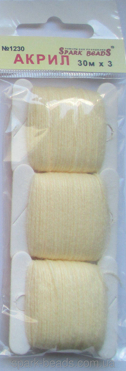 Акриловая нить для вышивки 1230. Цвет ванильный 
Акриловая нить для вышивки 1230. Цвет ванильный
