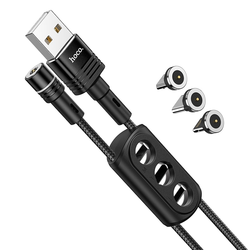 Кабель 3в1 магнитный для зарядки телефона HOCO U98 MicroUSB+Type-C+Lightning |120см 2.4A| Черный
Кабель 3в1 магнитный для зарядки телефона HOCO U98 MicroUSB+Type-C+Lightning |120см 2.4A| Черный