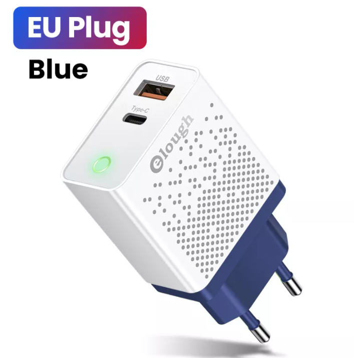 Сетевое зарядное устройство для быстрой зарядки 20W PD Type-C QC USB зарядный блок зарядка для телефона F20-2Z, Синий
Сетевое зарядное устройство для быстрой зарядки 20W PD Type-C QC USB зарядный блок зарядка для телефона F20-2Z, Синий