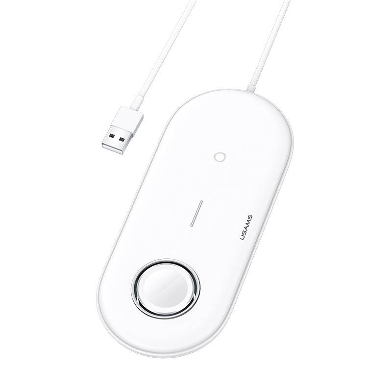 Зарядное устройство беспроводное Qi USAMS для Watch, Mobiles, Earbuds US-CD119, белое, Белый 
Зарядное устройство беспроводное Qi USAMS для Watch, Mobiles, Earbuds US-CD119, белое, Белый