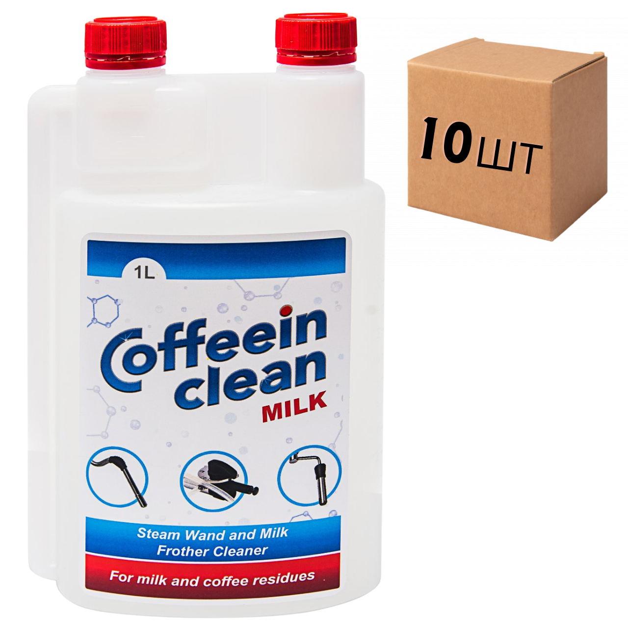 Ящик средства Coffeein clean MILK (жидкость) для очистки молочной системы 1л.(в ящике 10шт.)
Ящик средства Coffeein clean MILK (жидкость) для очистки молочной системы 1л.(в ящике 10шт.)