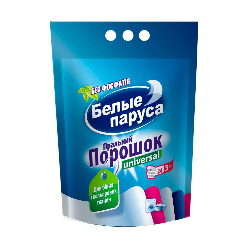 Пральний порошок Білі паруса Універсальний 3 кг
Пральний порошок Білі паруса Універсальний 3 кг