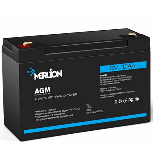 Аккумуляторна батарея MERLION AGM GP6120F2 6 V 12Ah ( 151 x 50 x 100 ) Q10
Аккумуляторна батарея MERLION AGM GP6120F2 6 V 12Ah ( 151 x 50 x 100 ) Q10
