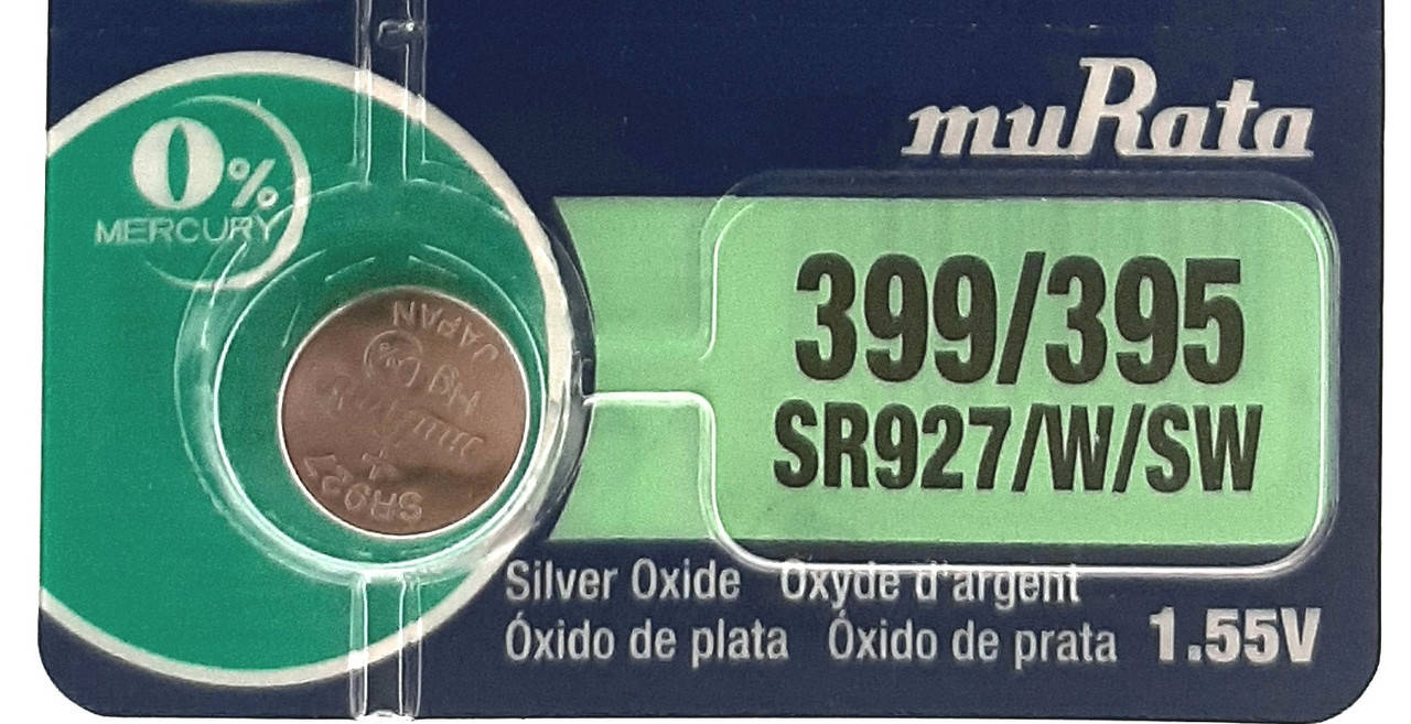 Батарейка для часов. muRata/Sony SR927SW (395) 1.55V 57mAh 9,5x2.73mm Серебрянно-цинковая
Батарейка для часов. muRata/Sony SR927SW (395) 1.55V 57mAh 9,5x2.73mm Серебрянно-цинковая