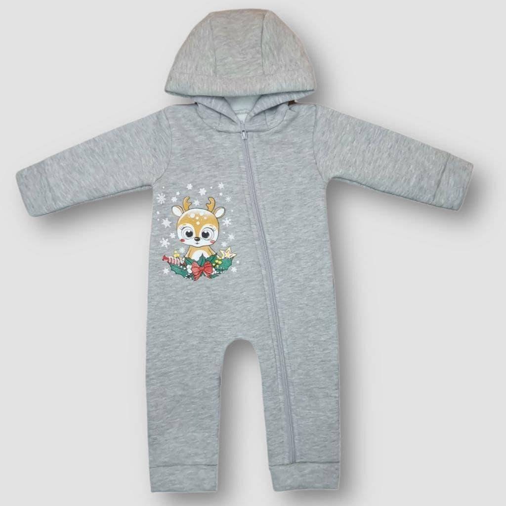 Теплый детский комбинезон на флисе с новогодним принтом, Серый
Теплый детский комбинезон на флисе с новогодним принтом, Серый