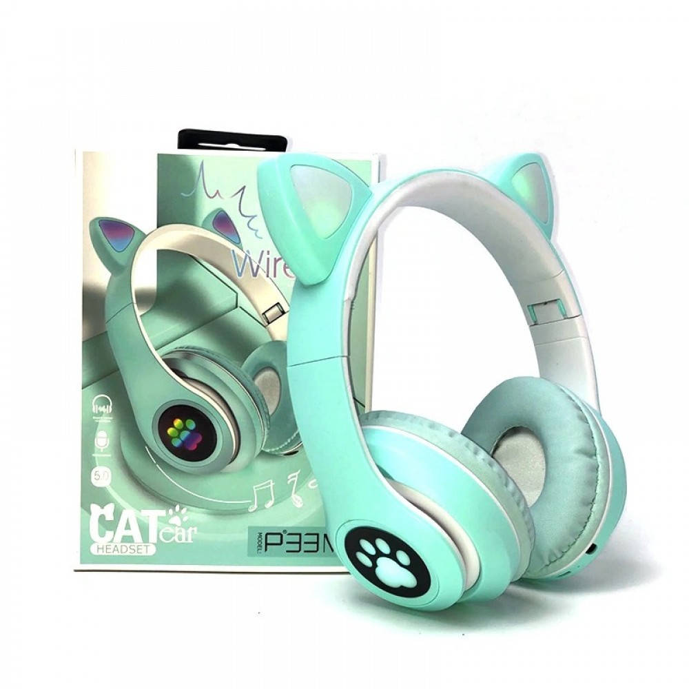 Беспроводные наушники с кошачьими Ушками светящимися Bluetooth Cat P-33M с микрофоном FM радио бирюзовый
Беспроводные наушники с кошачьими Ушками светящимися Bluetooth Cat P-33M с микрофоном FM радио бирюзовый