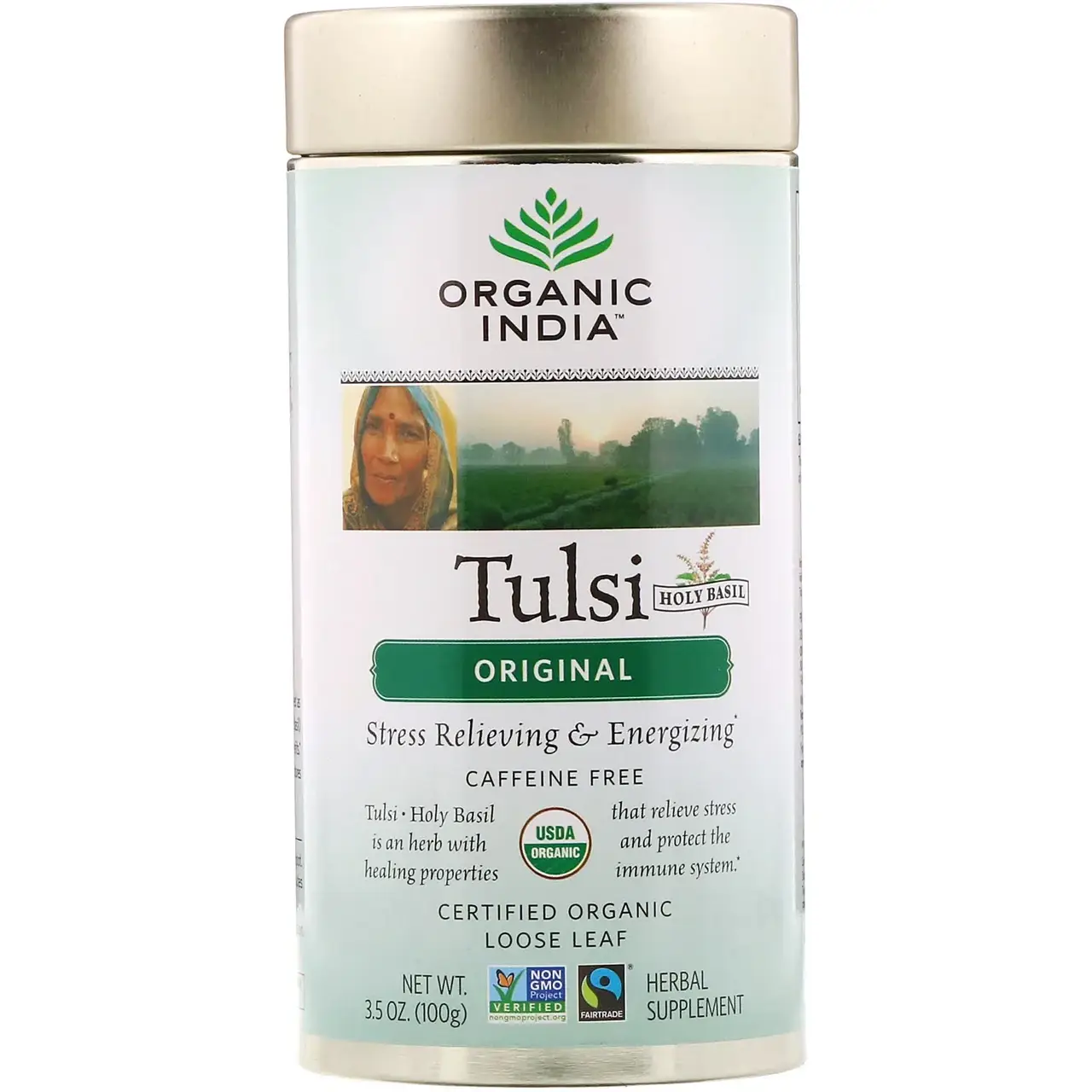 Organic India, Листовой чай тулси, священный базилик, оригинальный вкус, без кофеина, 100 г (3,5 унции)
Organic India, Листовой чай тулси, священный базилик, оригинальный вкус, без кофеина, 100 г (3,5 унции)