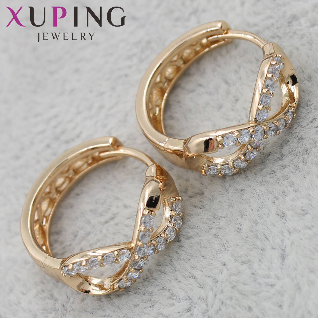 Серьги женские золотистого цвета Xuping Jewelry кольца конго восьмёрочка с фианитами 24K
Серьги женские золотистого цвета Xuping Jewelry кольца конго восьмёрочка с фианитами 24K