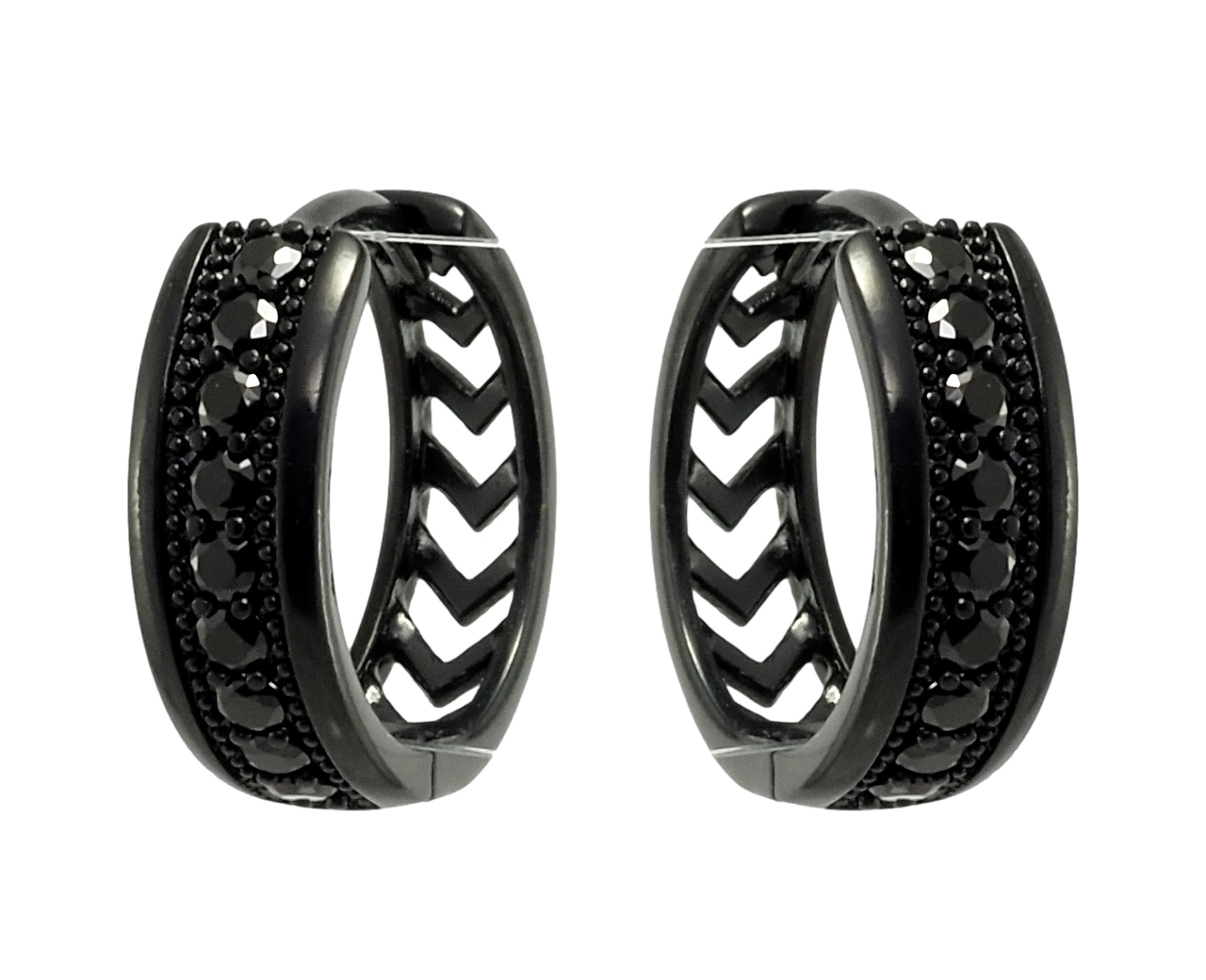 Серьги Xuping Позолота Black (черное золото) колечки "Дорожки с черным цирконием" 
Серьги Xuping Позолота Black (черное золото) колечки "Дорожки с черным цирконием"