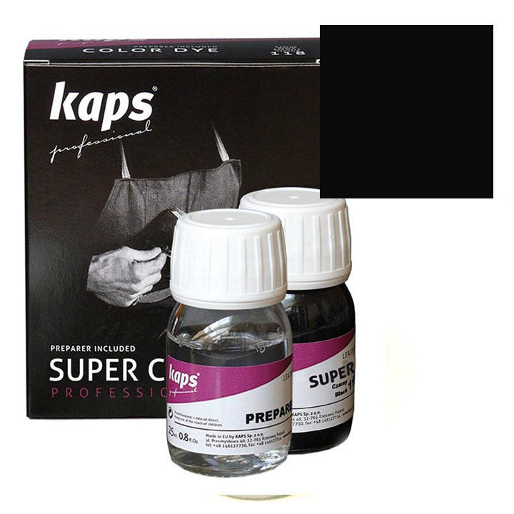 Краска для обуви + средство для подготовки к покраске Kaps Super Color + Preparer 25 ml 118 Black
Краска для обуви + средство для подготовки к покраске Kaps Super Color + Preparer 25 ml 118 Black