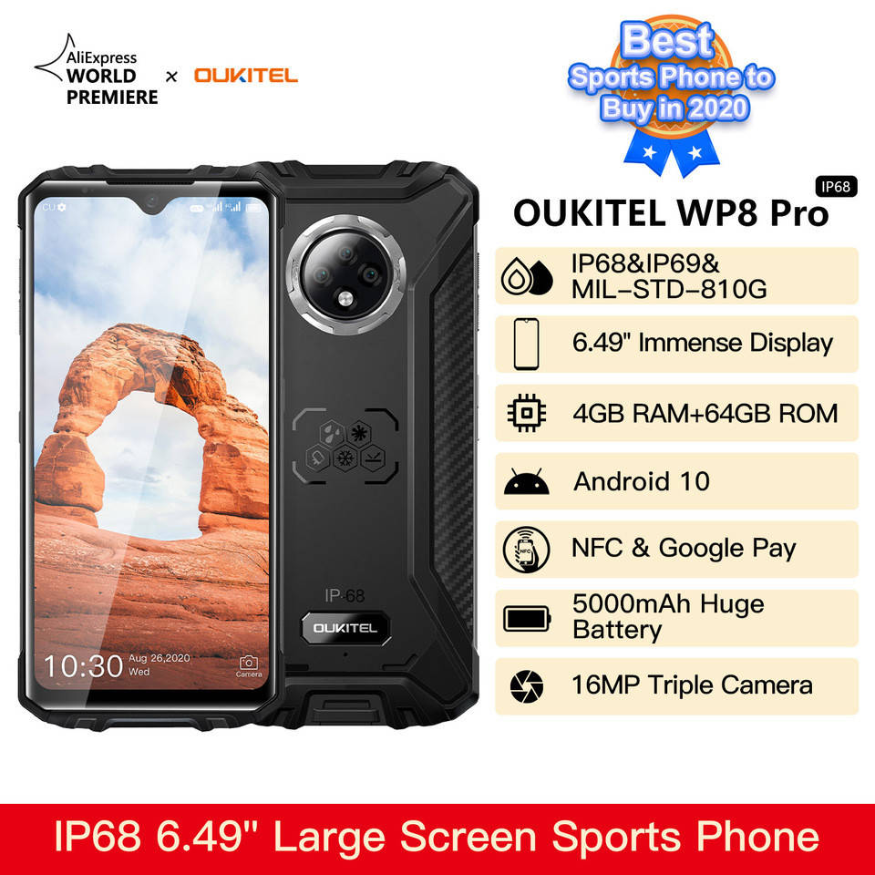 Телефон противоударный Oukitel WP8 PRO 4GB/64Gb, 6,49' экран, 8 ядер, IP68 влагозащищенный
Телефон противоударный Oukitel WP8 PRO 4GB/64Gb, 6,49' экран, 8 ядер, IP68 влагозащищенный