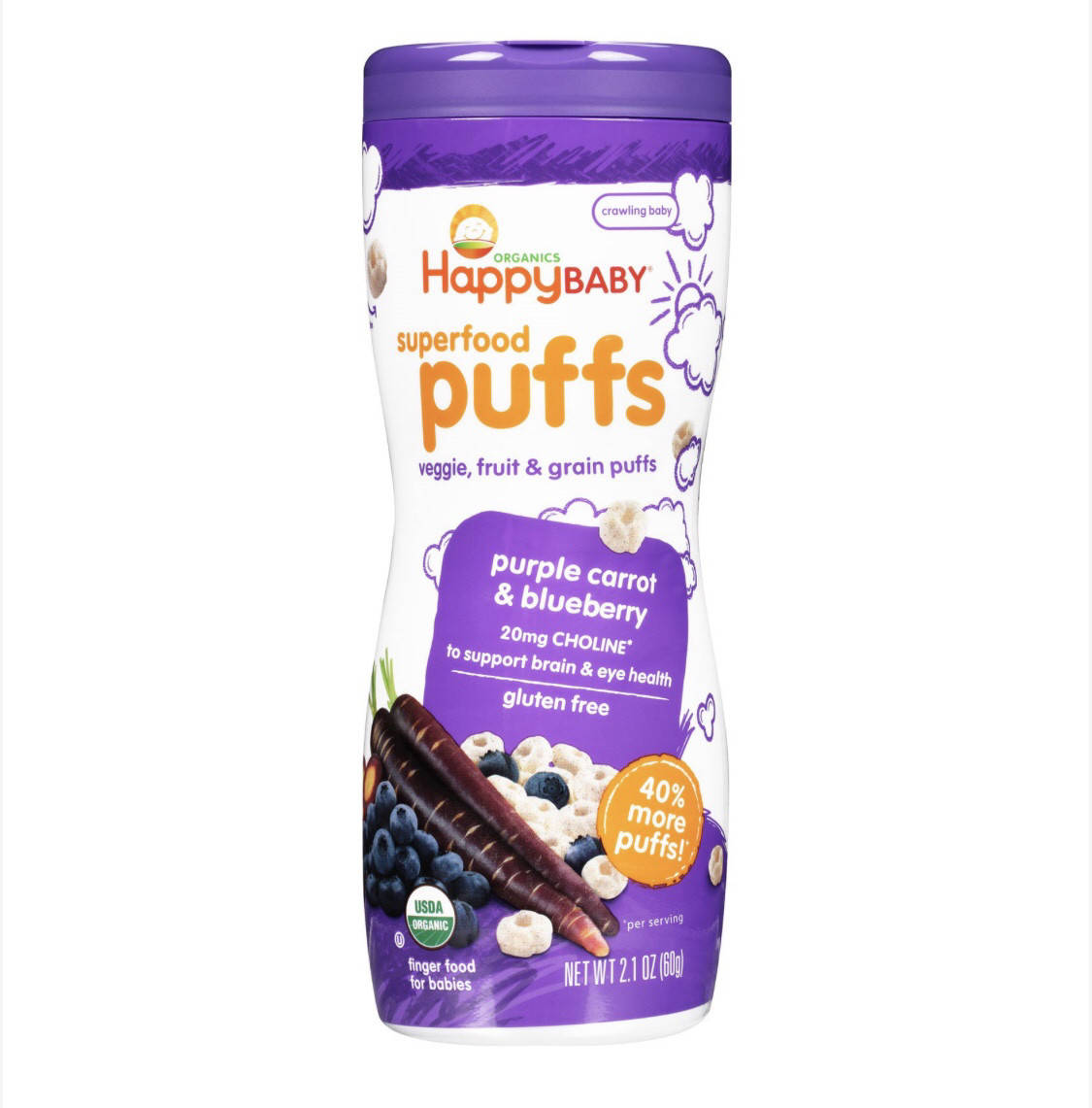 Органические колечки из злаков HappyBaby Superfood Puffs (60 гр.) морковь и черника. Оригинал.
Органические колечки из злаков HappyBaby Superfood Puffs (60 гр.) морковь и черника. Оригинал.