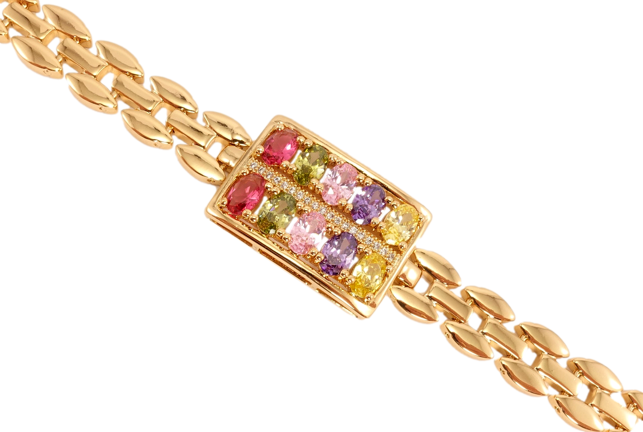 Браслет Xuping Позолота 18K "Прямоугольная вставка с цветными кристаллами" длинна 17см х 9мм
Браслет Xuping Позолота 18K "Прямоугольная вставка с цветными кристаллами" длинна 17см х 9мм