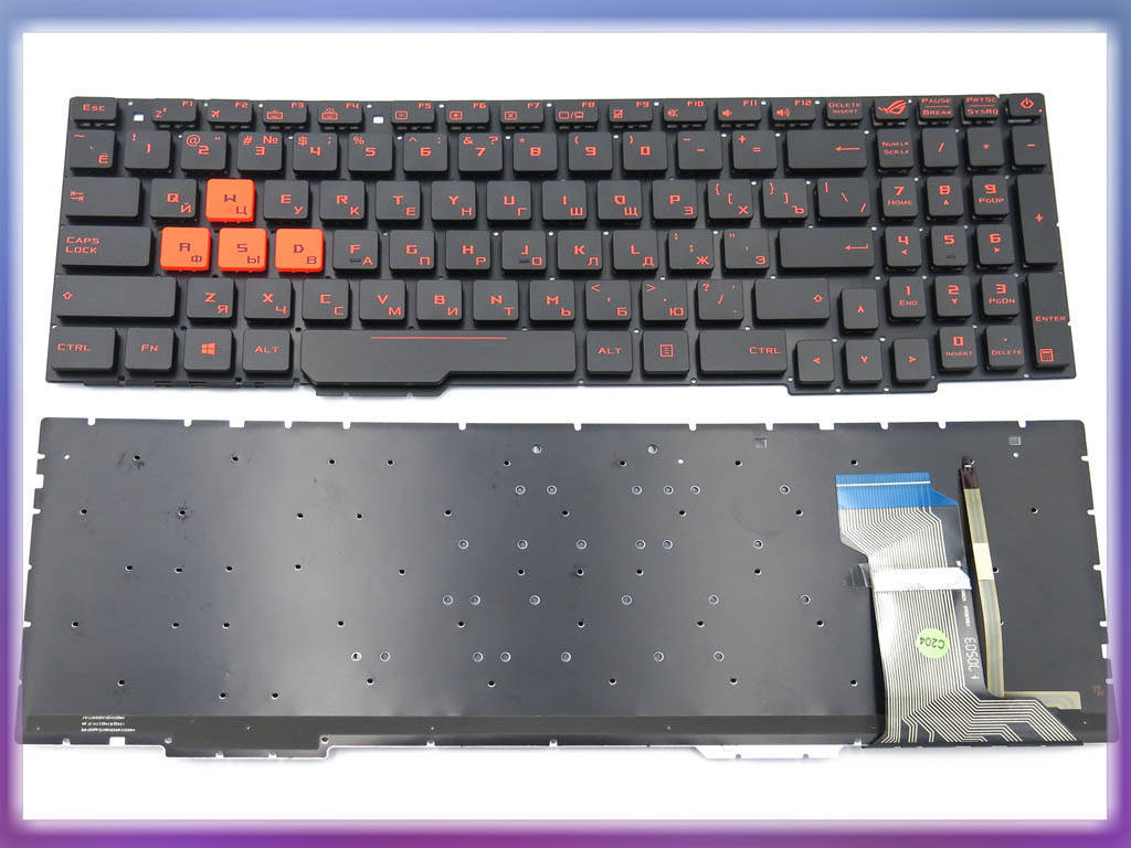 Клавиатура для Asus GL553V, GL553VD, GL553VE, GL553VW Rog (Orange 'WASD') 0KNB0-6671RU00 V156362AS1 ( RU Black, Черный
Клавиатура для Asus GL553V, GL553VD, GL553VE, GL553VW Rog (Orange 'WASD') 0KNB0-6671RU00 V156362AS1 ( RU Black, Черный