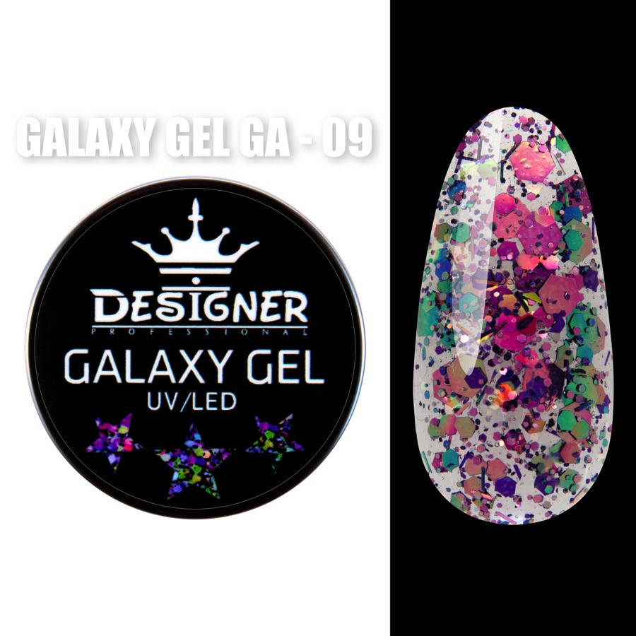 Глиттерный гель Galaxy Gel Designer Professional (Дизайнер Профессионал) с блестками, 10 мл. GA - 09
Глиттерный гель Galaxy Gel Designer Professional (Дизайнер Профессионал) с блестками, 10 мл. GA - 09