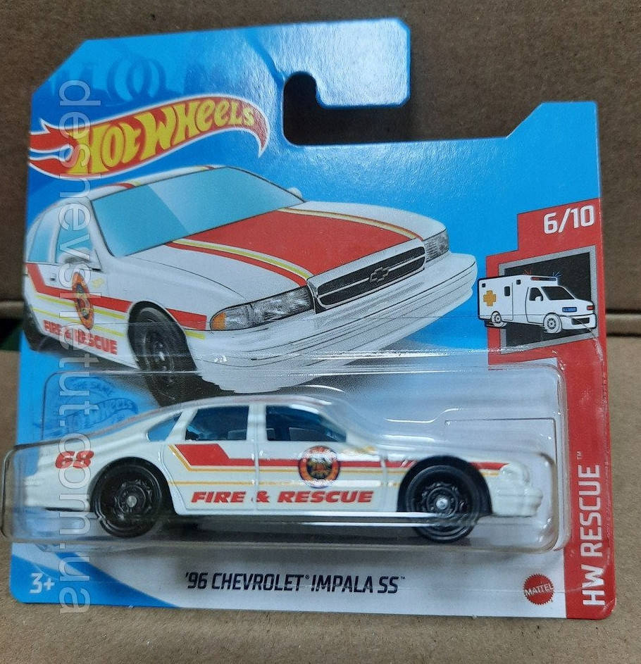 Hot Wheels HW Rescue 2021 '96 Chevrolet Impala S 6/10 227/250 GTB12 Шевроле Машинки базові колекційні Хот Вілс, Разные цвета
Hot Wheels HW Rescue 2021 '96 Chevrolet Impala S 6/10 227/250 GTB12 Шевроле Машинки базові колекційні Хот Вілс, Разные цвета