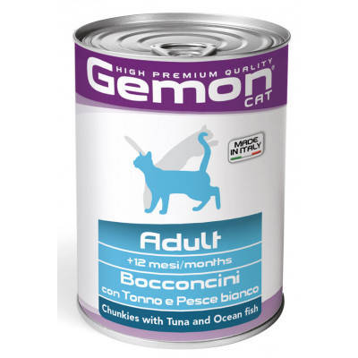 Мясные кусочки в желе для взрослых кошек Gemon Cat Wet с тунцом и океанической рыбкой 415 гр
Мясные кусочки в желе для взрослых кошек Gemon Cat Wet с тунцом и океанической рыбкой 415 гр