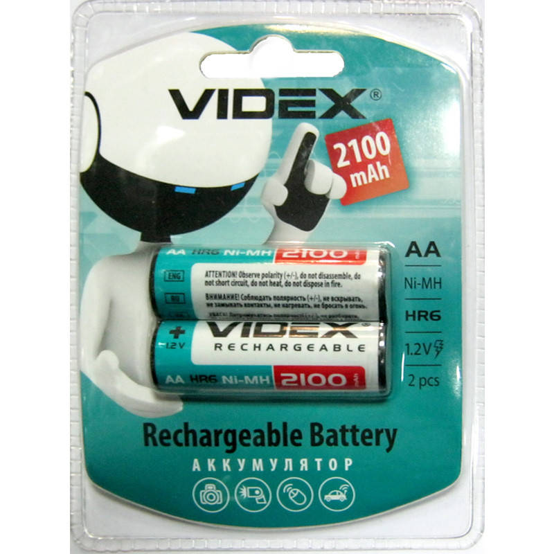 Аккумулятор AA Videx 2100mAh NiMH , 1шт (блистер по 2шт) HR6
Аккумулятор AA Videx 2100mAh NiMH , 1шт (блистер по 2шт) HR6