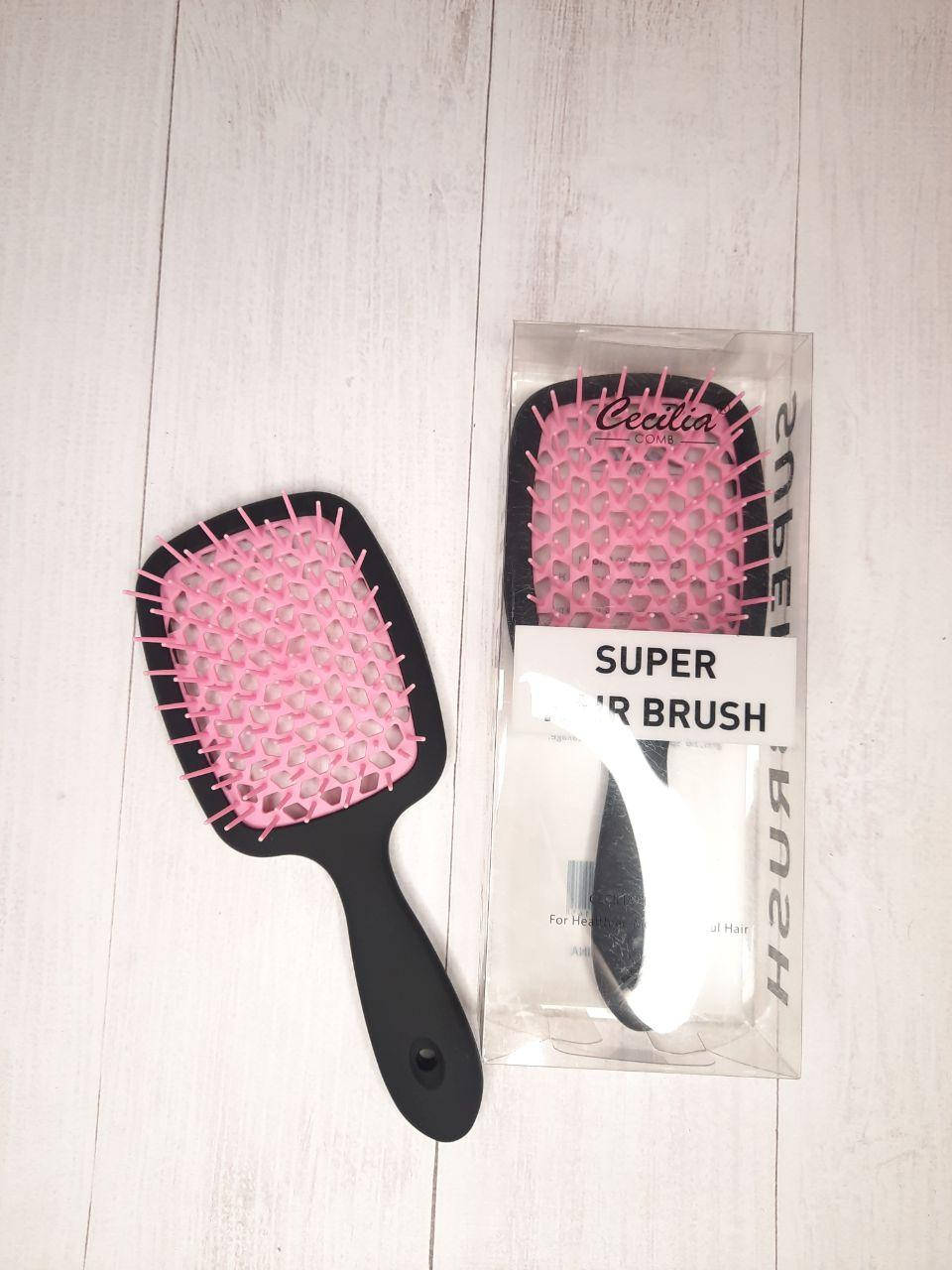 Пластиковая массажная расческа щетка Cecilia Super Hair Brush с нейлоновыми зубчиками Черный матовый
Пластиковая массажная расческа щетка Cecilia Super Hair Brush с нейлоновыми зубчиками Черный матовый