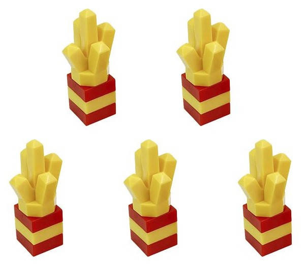 Картофель фри, 5шт. аксессуары для конструктора Лего, Разные цвета 
Картофель фри, 5шт. аксессуары для конструктора Лего, Разные цвета