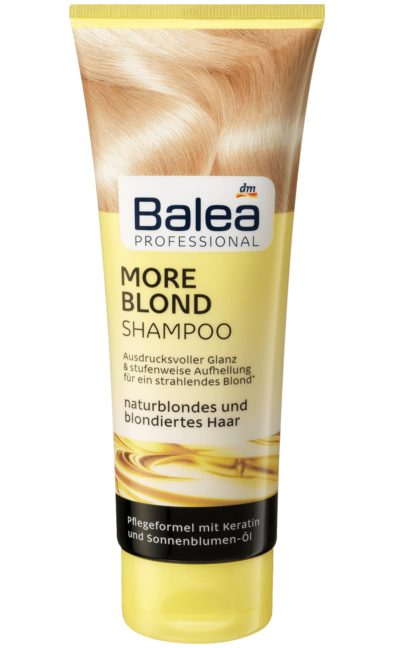 Шампунь для натурально білого і світлофарбованого волосся More Blond Balea Professional 250мл.
Шампунь для натурально білого і світлофарбованого волосся More Blond Balea Professional 250мл.