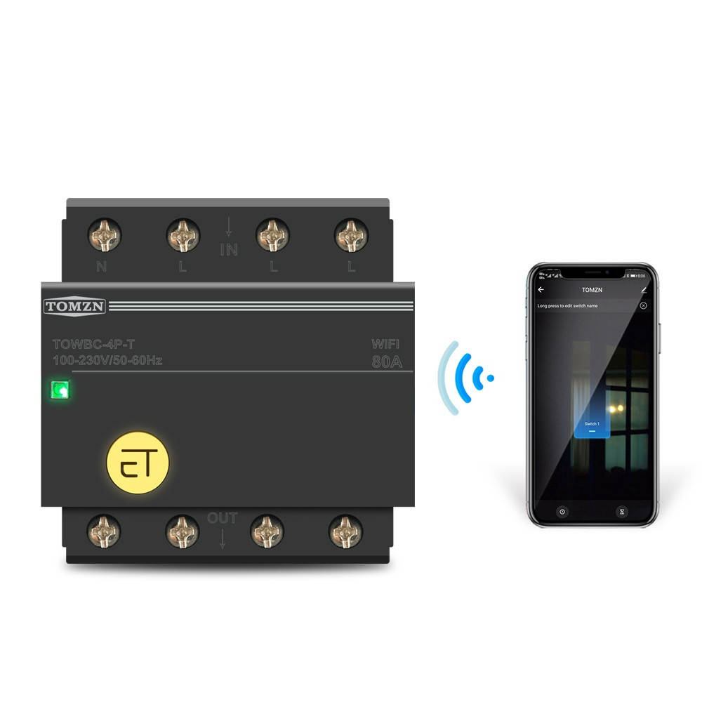 WIFI реле Tomzn TOWBC-4P-T Tuya Smart 3-xфазный вводной автомат. Дистанционный. Трехфазный автомат 80А
WIFI реле Tomzn TOWBC-4P-T Tuya Smart 3-xфазный вводной автомат. Дистанционный. Трехфазный автомат 80А