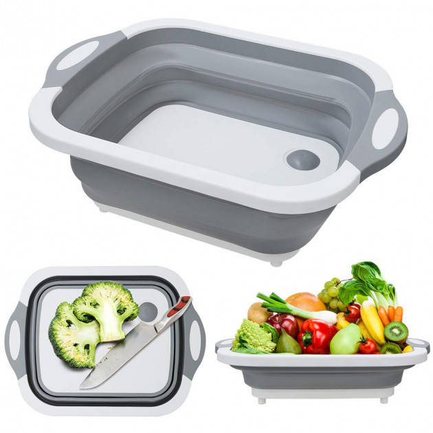 Складная доска разделочная Chopping Board 2 в 1 / Доска миска / Доска кухонная Бело-серая
Складная доска разделочная Chopping Board 2 в 1 / Доска миска / Доска кухонная Бело-серая