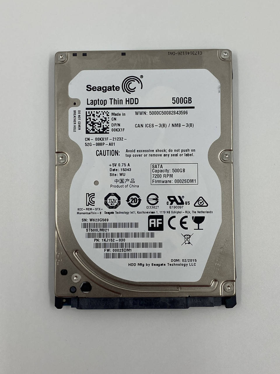 Жесткий диск Seagate Laptop Thin HDD 500GB 7200rpm 32MB (ST500LM021-1KJ152-030) 2.5 SATA III Б/У
Жесткий диск Seagate Laptop Thin HDD 500GB 7200rpm 32MB (ST500LM021-1KJ152-030) 2.5 SATA III Б/У