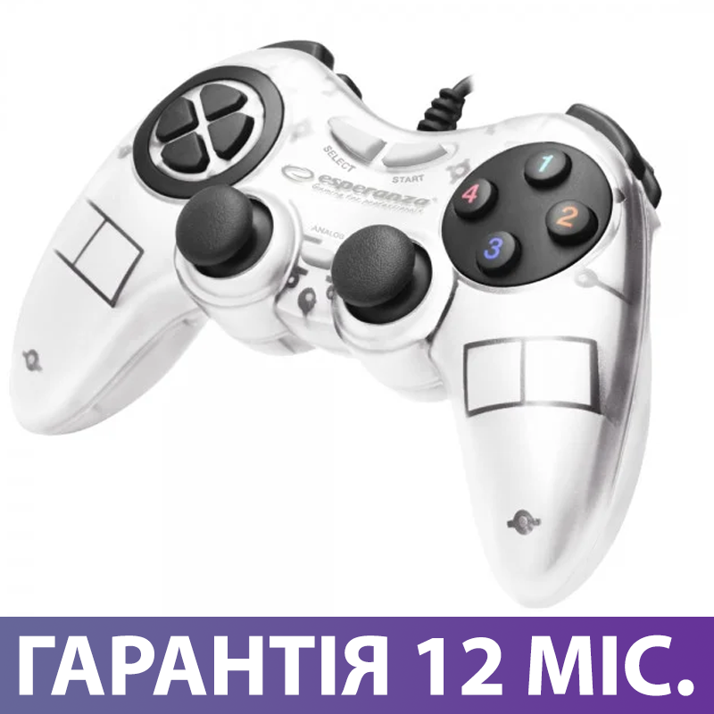 Джойстик для ПК Esperanza Fighter GX400, White, USB, проводной геймпад для компьютера/ноутбука, Белый
Джойстик для ПК Esperanza Fighter GX400, White, USB, проводной геймпад для компьютера/ноутбука, Белый