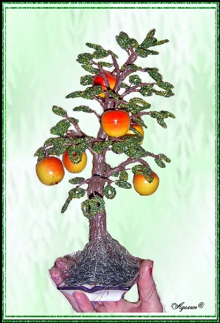 дерево яблоня из бисера - О том, как плести бисером.