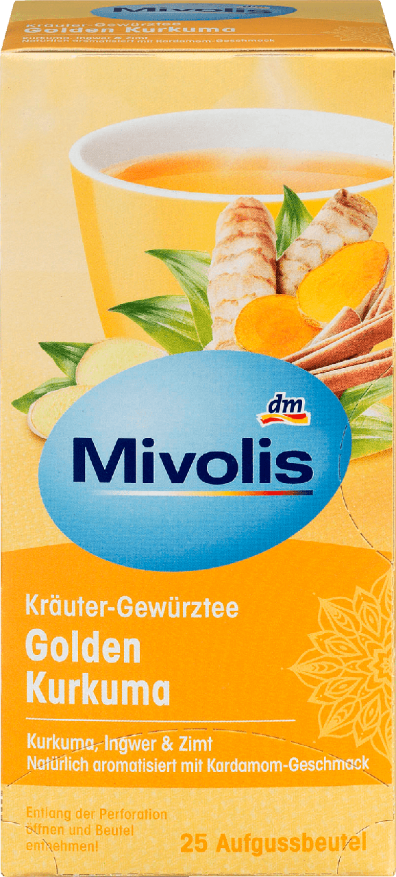 Травяной чай Mivolis Golden Kurkuma, 25 шт.
Травяной чай Mivolis Golden Kurkuma, 25 шт.