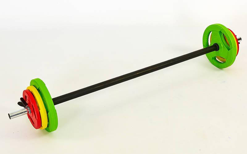 Штанга для фитнеса (фитнес памп) 20кг (гриф l-1,4м, d-28мм, обрезин.блины 2x(1,25+2,5+5кг)
Штанга для фитнеса (фитнес памп) 20кг (гриф l-1,4м, d-28мм, обрезин.блины 2x(1,25+2,5+5кг)