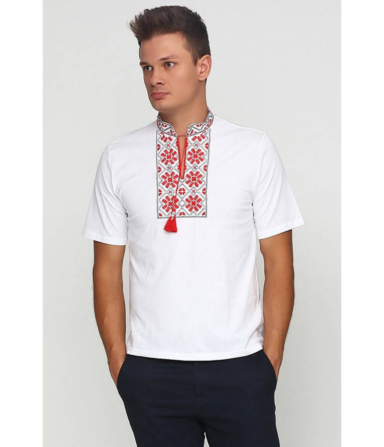 / Размер S,M,L,XL,2XL / Мужская вышитая футболка гладдю Сніжинка М-616-1 / цвет белый с красным орнаментом
/ Размер S,M,L,XL,2XL / Мужская вышитая футболка гладдю Сніжинка М-616-1 / цвет белый с красным орнаментом
