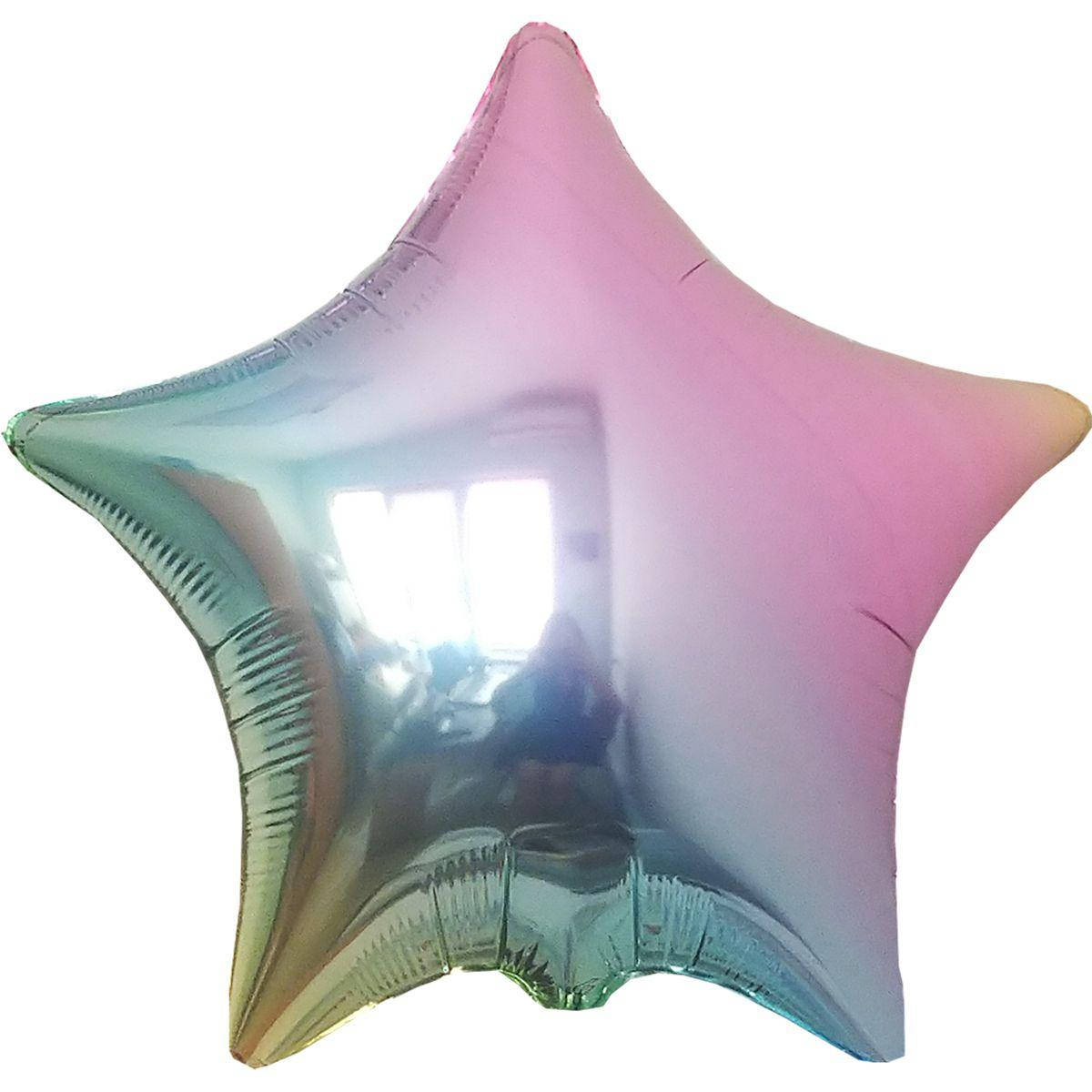 Звезда фольгированная металлик 18"/45см.(для надува гелием) Flexmetal - Омбре металлик радужная жемчуг 
Звезда фольгированная металлик 18"/45см.(для надува гелием) Flexmetal - Омбре металлик радужная жемчуг