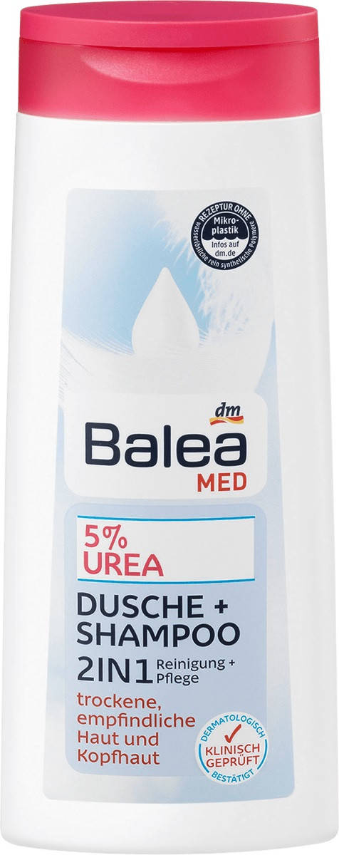 Balea MED Duschgel 5% Urea 2in1 Dusche + Shampoo Гель для душа и шампунь с 5% мочевиной 300 мл
Balea MED Duschgel 5% Urea 2in1 Dusche + Shampoo Гель для душа и шампунь с 5% мочевиной 300 мл