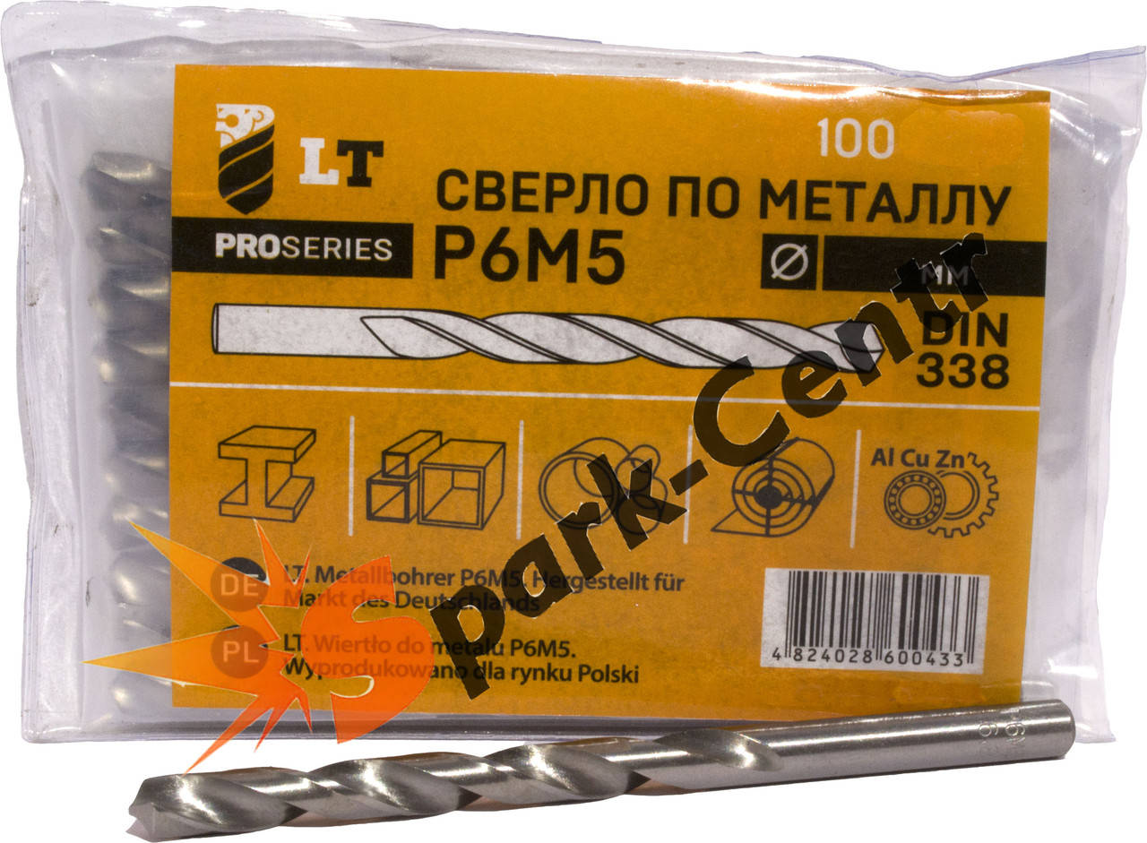 Сверло Ø 5,0 мм по металлу P6M5 спиральное с цилиндрическим хвостовиком DIN 338 G (ГОСТ 10902-77)
Сверло Ø 5,0 мм по металлу P6M5 спиральное с цилиндрическим хвостовиком DIN 338 G (ГОСТ 10902-77)