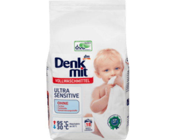 Denkmit Vollwaschmittel Ultra Sensitive - стиральный порошок для детского светлого и белого белья
Denkmit Vollwaschmittel Ultra Sensitive - стиральный порошок для детского светлого и белого белья