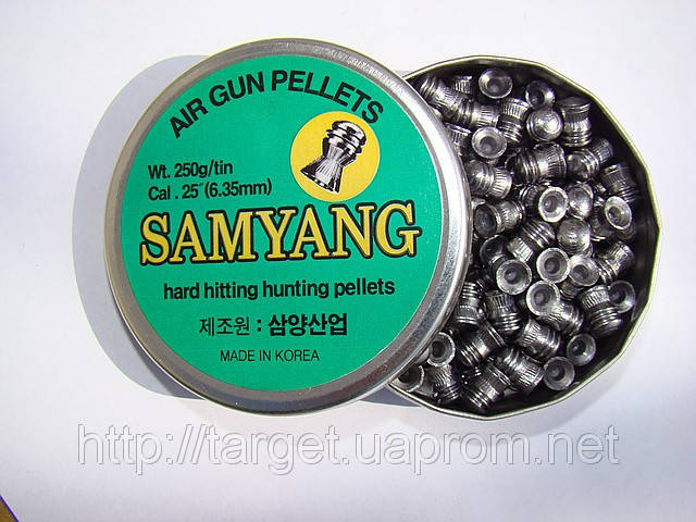 Пули SAMYANG 6,35 мм. ( 2,3 грамма ) 
Пули SAMYANG 6,35 мм. ( 2,3 грамма )