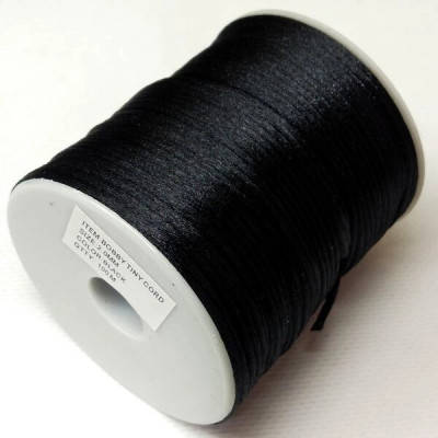 Шнур корсетный (сатиновый, шелковый ) 2мм, 100 ярдов, Черный (СИНДТЕКС-1220)