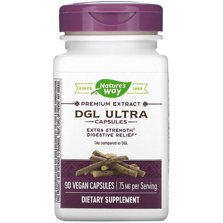 Деглицирризованная солодка Nature's Way "DGL Ultra Deglycyrrhizinated Licorice" 75 мг (90 капсул)
Деглицирризованная солодка Nature's Way "DGL Ultra Deglycyrrhizinated Licorice" 75 мг (90 капсул)