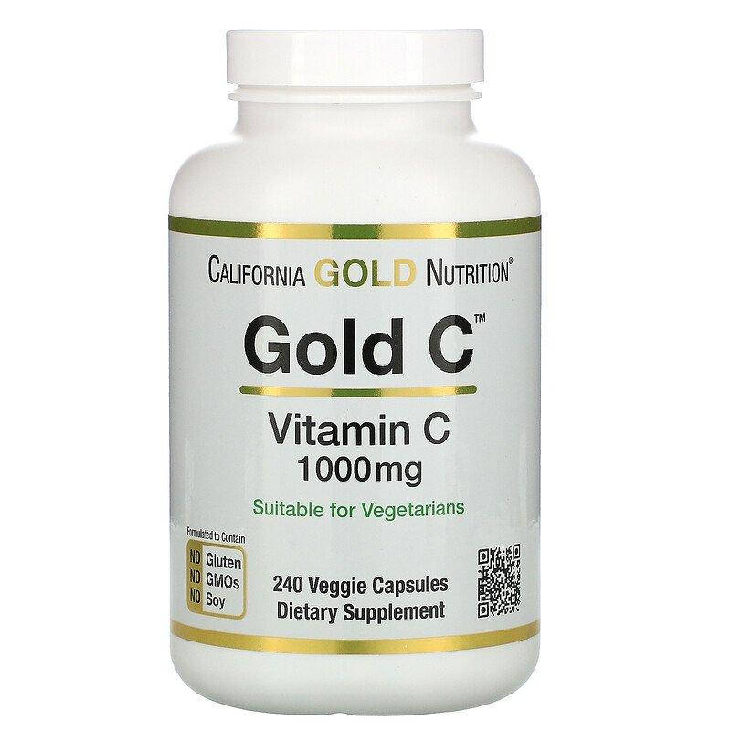 California Gold Nutrition, Gold C, витамин C, Vitamin C, 1000 мг, 240 вегетарианских капсул
California Gold Nutrition, Gold C, витамин C, Vitamin C, 1000 мг, 240 вегетарианских капсул