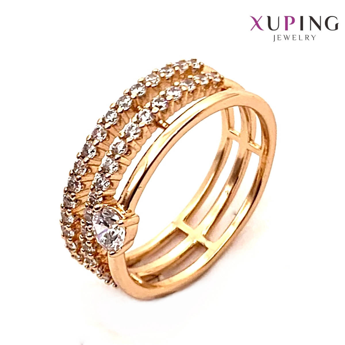 Кольцо Xuping, белые фианиты (куб. цирконий), ширина 7 мм, вес 3 г, позолота 18K, ХР01371 (17)
Кольцо Xuping, белые фианиты (куб. цирконий), ширина 7 мм, вес 3 г, позолота 18K, ХР01371 (17)